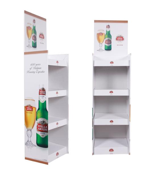 POP Corrugated Cardboard Retail Display Stands UV Coating Sustainable cardboard