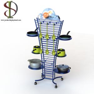 China Custom Pans Metal Floor Display Stands Wire Metal Shelves And Wire Pegs wholesale