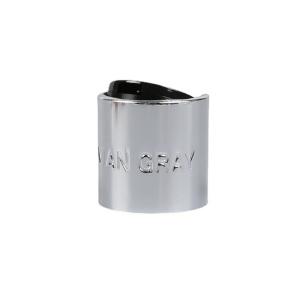 China Shiny Silver Aluminium Shampoo Push Disc Top Cap Tassel 28/410 Disc Top Caps wholesale