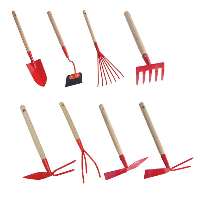 8pcs Small Hand/Garden Tools Set with Same as Sample Carbon Steel Wooden Handle