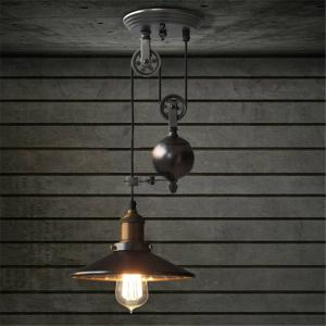 China Black rustic lamp pulley pendant lights dinning room bedroom Kitchen island pendant lamp(WH-VP-127) wholesale