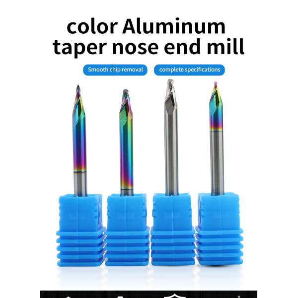 Yingba Hot Sale Alumminum Engraving Router Bits DLC Coating 2F Taper Ball Nose for Carving Aluminum Milling Cutter