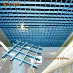 White Powder Coated 625x625mm Aluminum 0.5mm Metal Grid Ceiling With Tee Bar