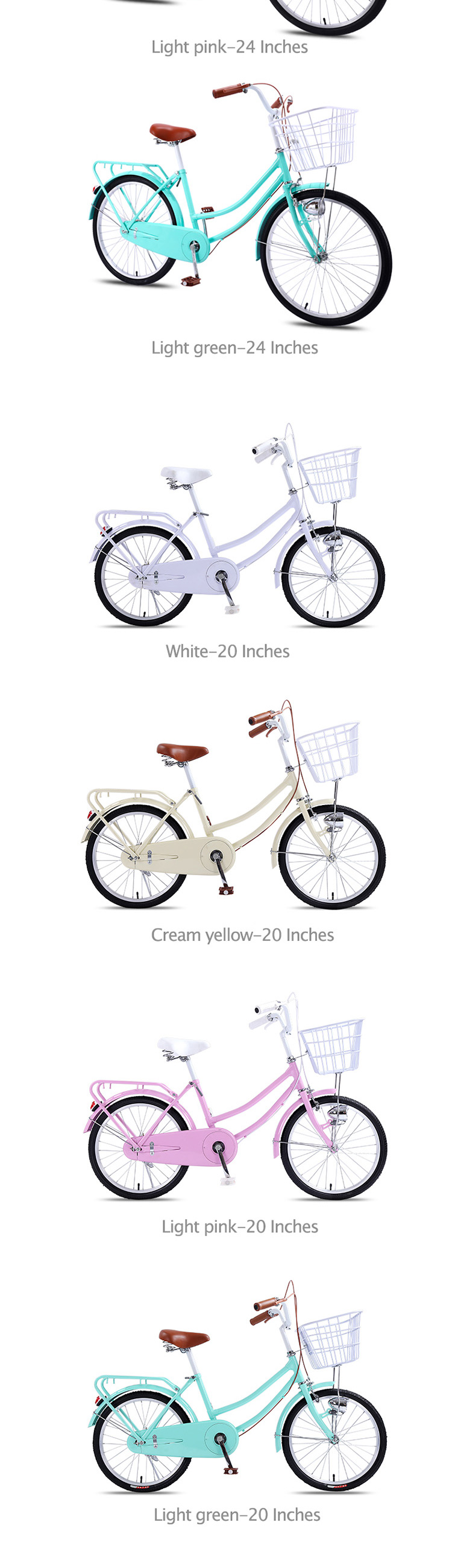 OEM/ODM Utility Bicycle 20/24 Inches Ladies Bike With Basket Single Speed / 6 Speed