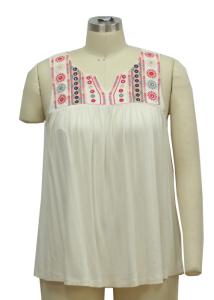 China National Flavors Embroider Ladies Tank Tops Loose Fitting Camisole Tops Soft wholesale