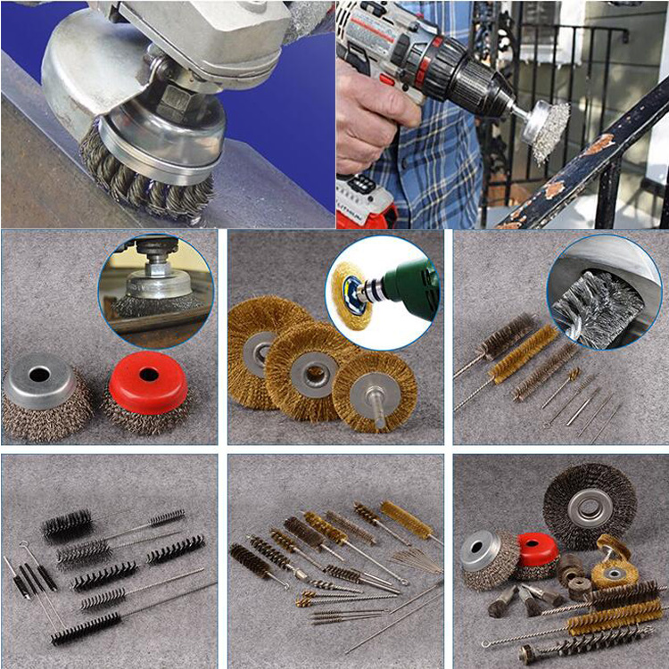 Single Section Spare Washer Knotted Wire Wheel Brush Alloy Sponge Surface