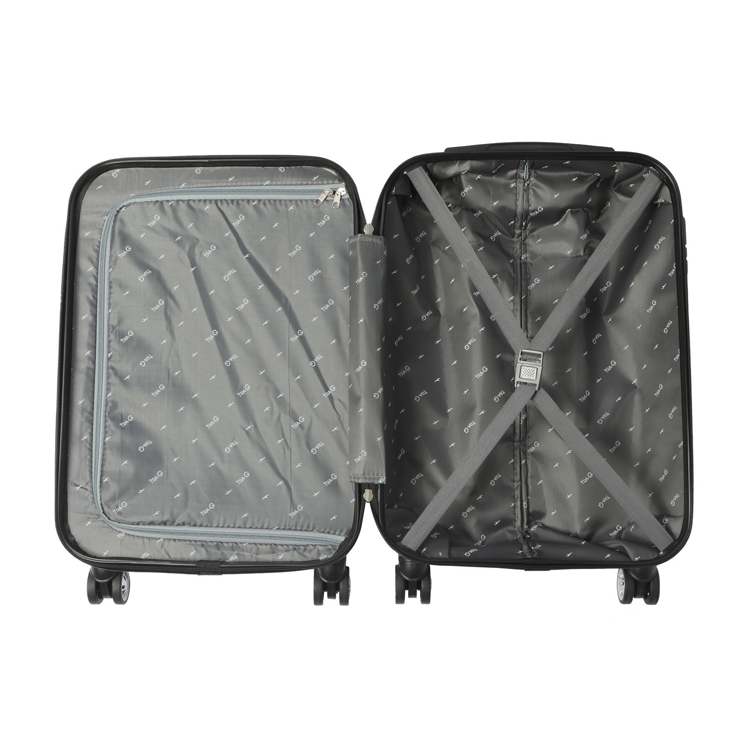 4 Mute Wheels Light Blue PP Stylish Trolley Bags