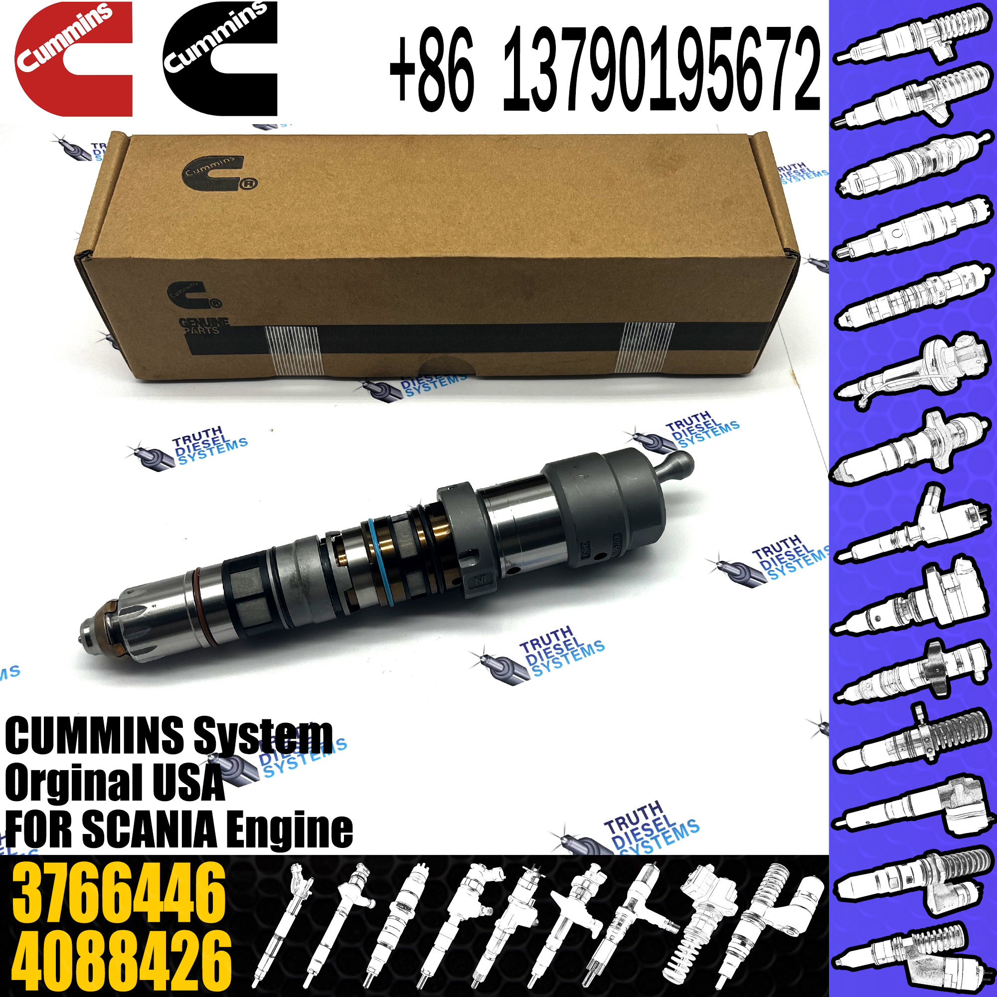 Diesel Engine Common Rail Fuel Injector 4087887 4010163 3766446 4326781