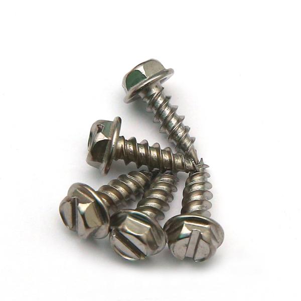 DIN7504K SUS AISI 410 Slot Hex Head Stainless Steel Self Tapping Screws Wood