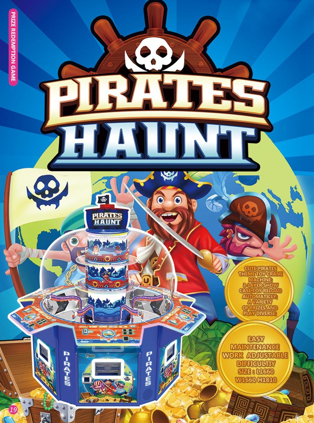 Pirates Haunt 6 Candy Gift Vending Machine / Amusement Candy Prize Game Machine