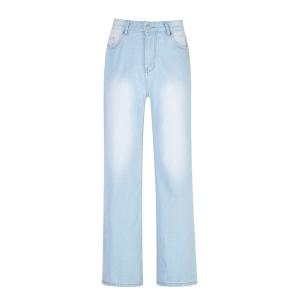 China Bespoke European American High Waisted Loose Wide Straight Leg Jeans For Women wholesale