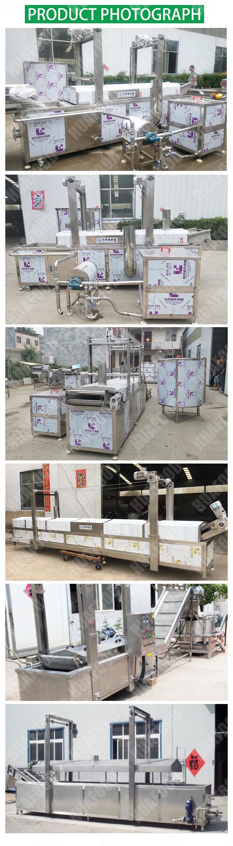 SUS304 Material Sea Fish Industrial Deep Fat Fryer Fish Fry Machine 30KW