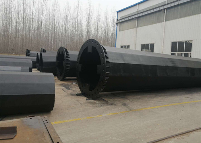10KV Q235B Steel Transmission Pole , CO2 Welding Transmission Line Pole