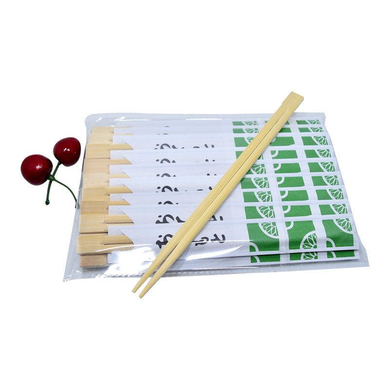 Personalized Organic Disposable Bamboo Chopsticks Food Grade Paper Wrapped