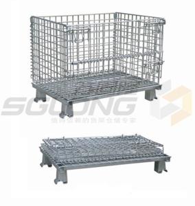 China Fully Collapsible Wire Container Storage Cages Industrial Metal Baskets wholesale