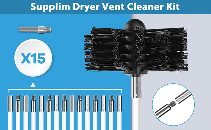 20 Feet Dryer Vent Cleaning Brush 0.7KG For Chimney Cleaning