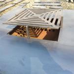 OEM Pre Weathered Corten Steel Charcoal Grill With Ash Tray
