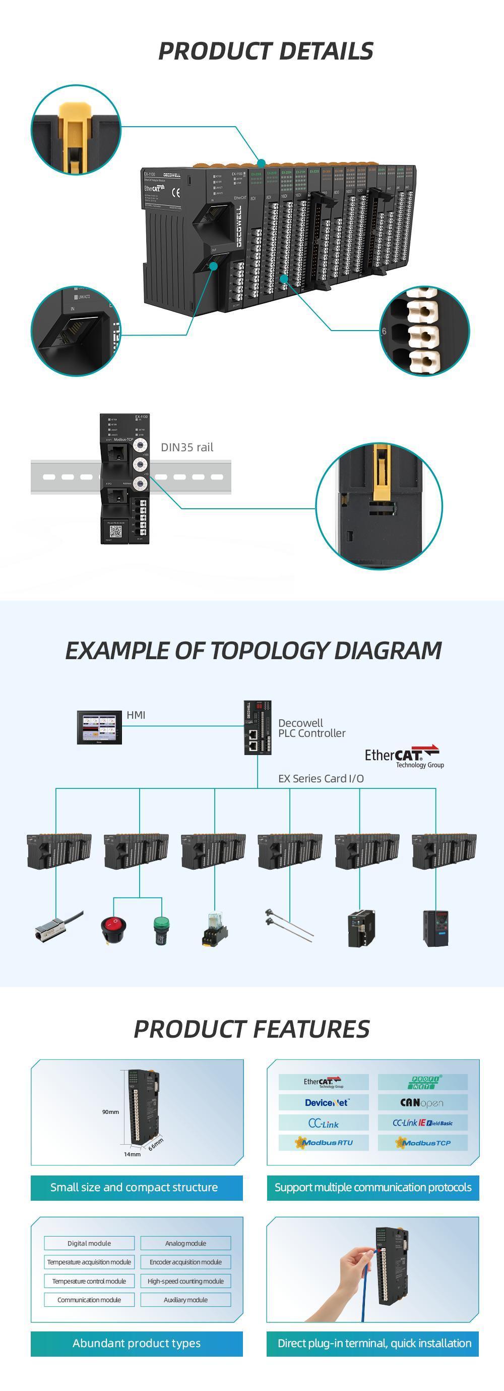 Modbus-TCP Gateway Adapter Ex Series Card I/O Automation Part Ex-1130 Io Module