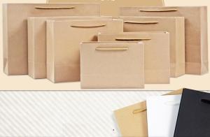 China Wholesale Luxury Handmade Creative Elegant Custom Tote Carrier Shopping Packaging Paper Gift Bag,logo printed brown pape wholesale