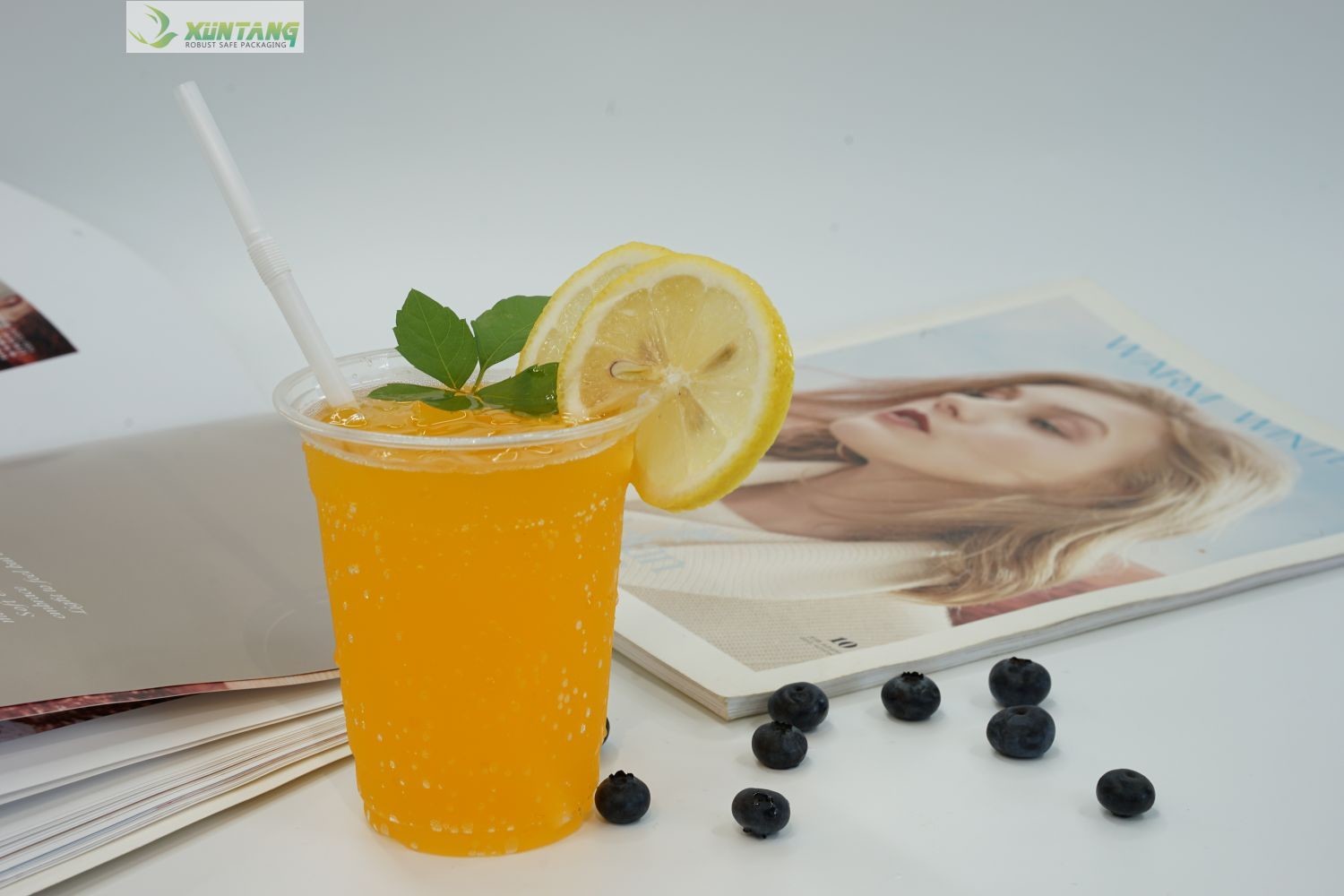 Pointed 6x230mm Biodegradable PLA Straws With Paper Wrap Beverage Stores