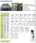 Weed Control Mulch Film, Agriculture Vegetable Black PE Films, 5 Holes