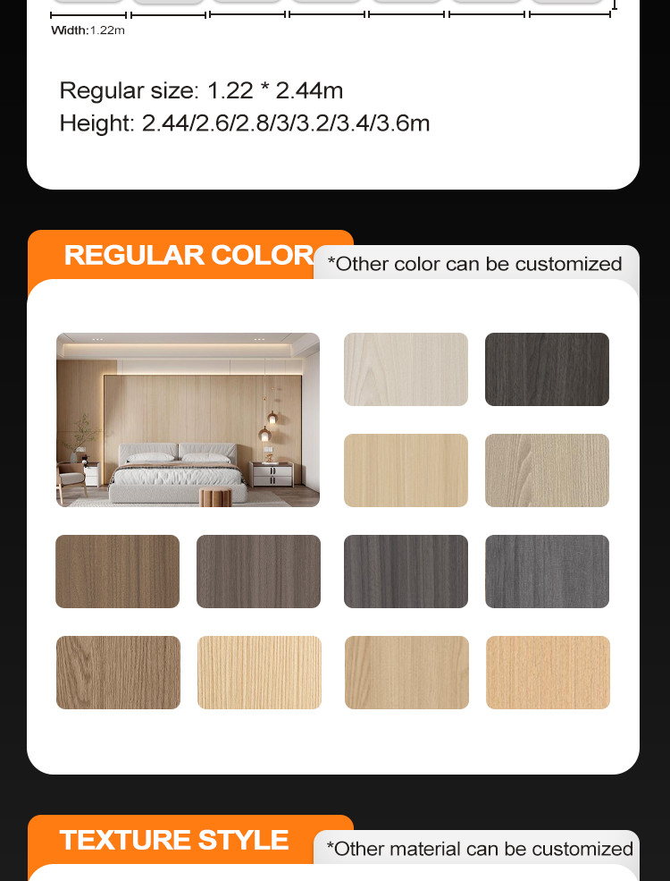 5mm Wood Grain PVC Wall Board Flexible Bamboo Charcoal Decorative Wall Panel