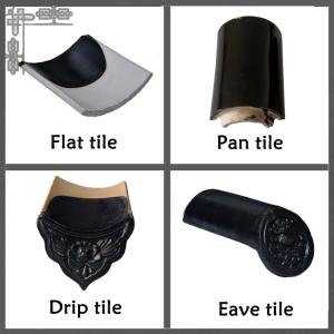 China Traditional Ceramic Chinese Black Color Glazed Roof Tiles And Accessories wholesale
