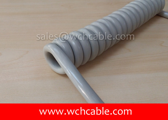 UL Curly Cable, AWM Style UL21527 16AWG 4C VW-1 80°C 300V, PP / TPU