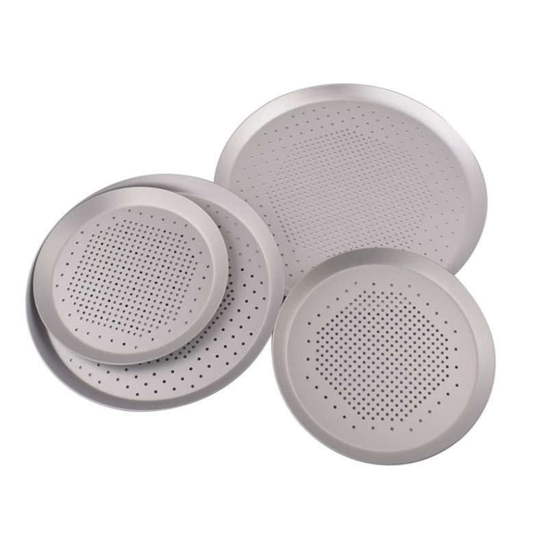 RK Bakeware China-Hard Coat Anodized Perforated Thin Crust Pizza Pan for Pizza hut