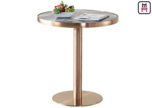 China Coffee House / Home Classical Bar Height Pub Table With Gold Stainless Steel Base wholesale