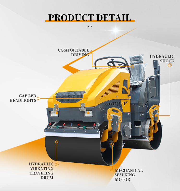 1 Ton 1.5T 1.6T 2T 2.5T Diesel EPA Mini Road Roller Compactor for Retail 2400*1150*1500mm