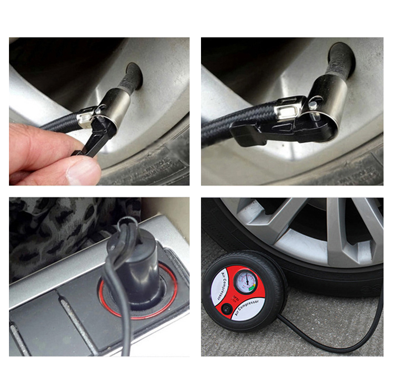 16*5cm Car Accessories Portable Plastic Inflator Pressure Tire Electric Air Compressors