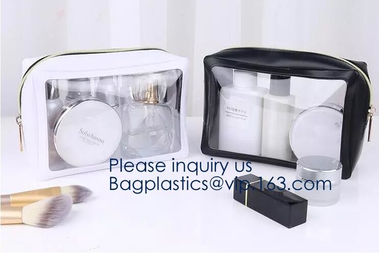 Small Clear PVC Waterproof Bag with Zipper Closure, Mini Portable Transparent Plastic Organizer Pouch for Cosmetic, Make