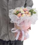 Birthday Gift Handmade Knitted Woolen Flower Bouquet Roses Gift for Girls and