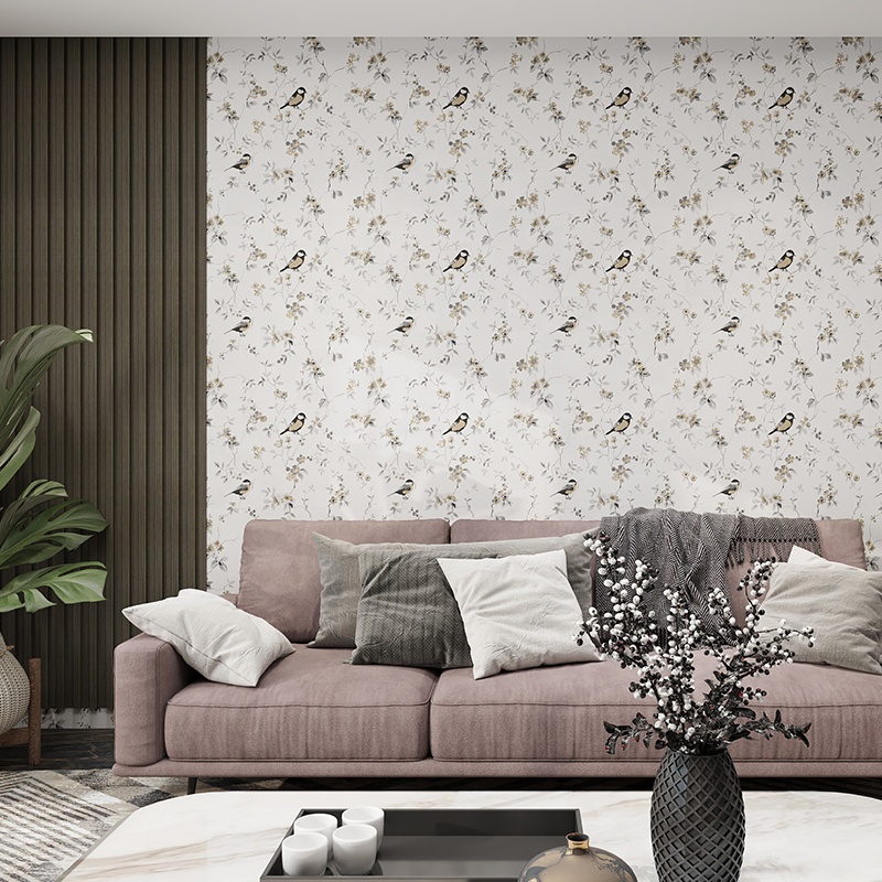 Waterproof Self-Adhesive Peel and Stick PVC Wall Sticker Modern Watercolor Floral Wallpaper for Home or Hotel Decors
