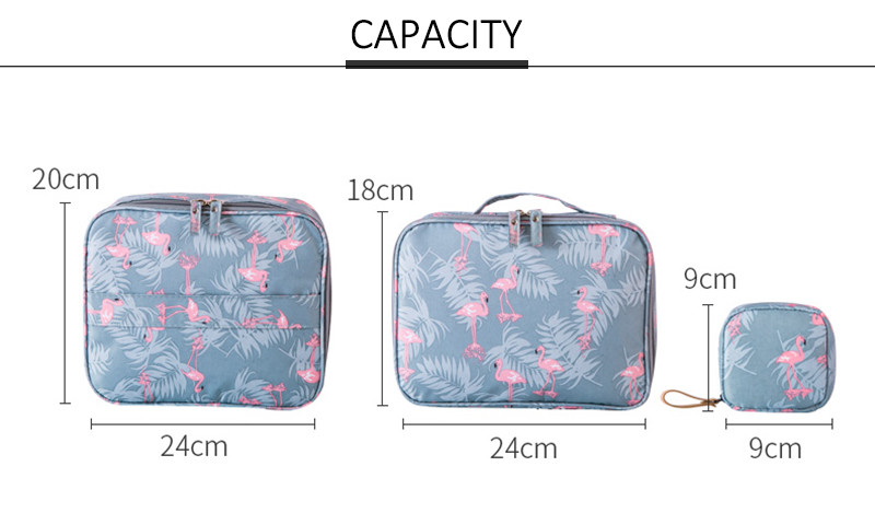 Zipper Velcro Closure Cute Cartoon Polyester Makeup Organizer Bag