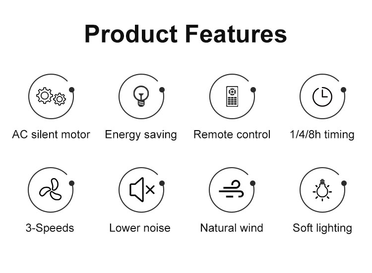OEM Multi Color LED Ceiling Fan for in Dinning Room at Home Hotel Office
