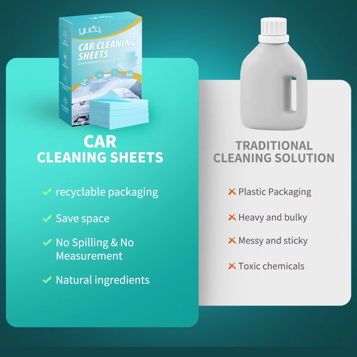 Eco Friendly Car Wash Strips Natural Biodegradable High Foam Easy Cleaning