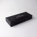 PU Gift Packing Box , Black Leather Pen Packaging Box With White Paper Sleeve