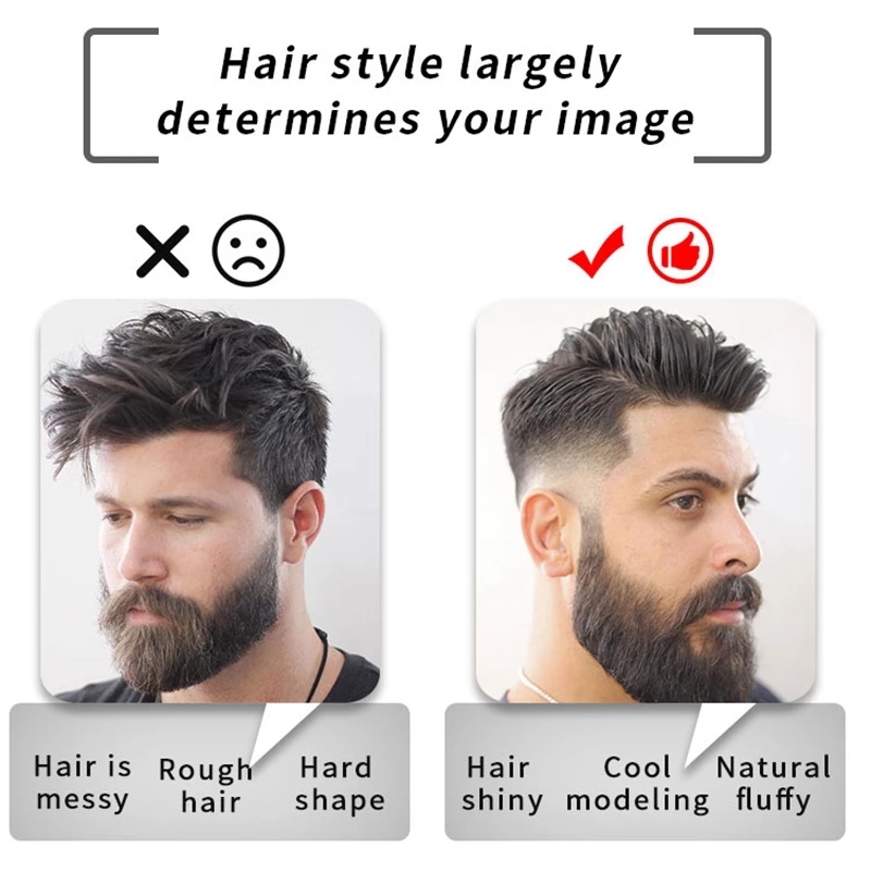 Beard Suitable Hair Modeling Mud for Men High Hold Low Shine Natural Look Silicone-Free
