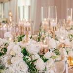 Single Rose Gold Candle Centerpieces Unity Metal Candle Holders 3 Piece Set