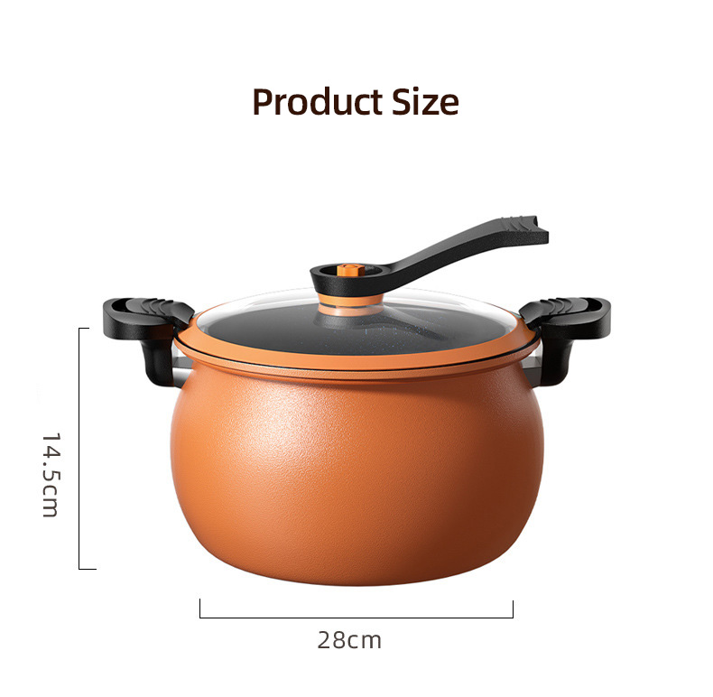 28cm Non Stick Kitchen Pressure Cooke Cast Iron Multifunction