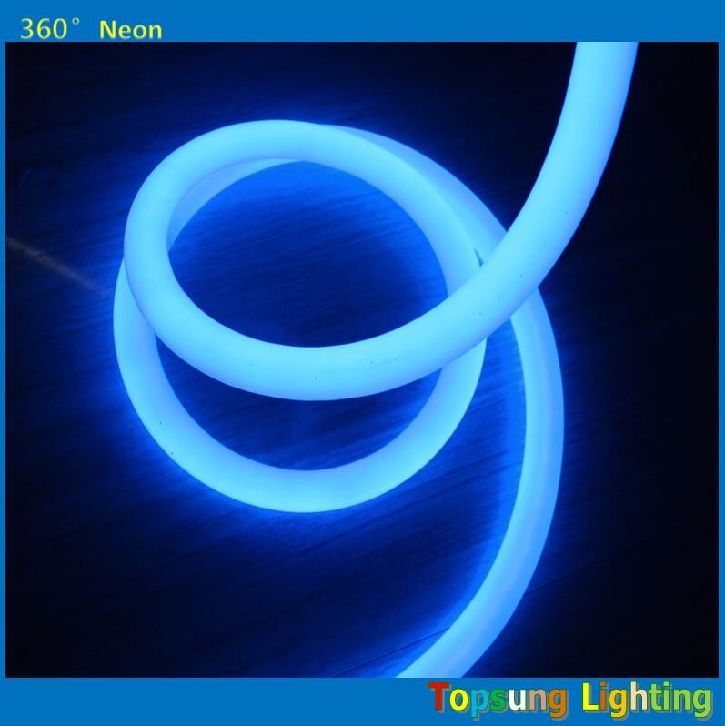 IP67 110 volt dmx led neon rope 16mm 360 degree round flex lights blue