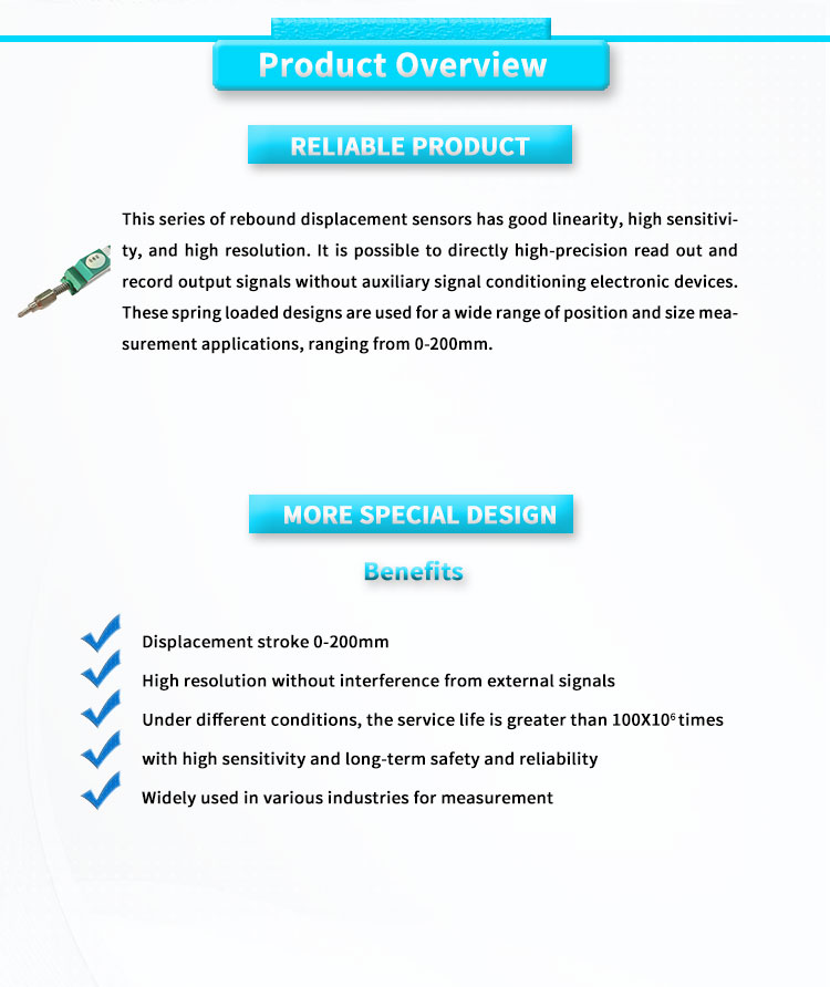 Accurate -50-120C UBRE-O4Y LVDT Linear Displacement Sensor for Automobile Automation