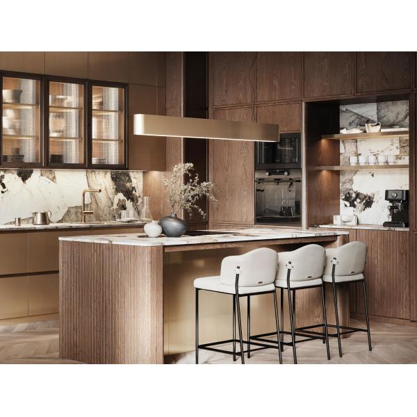 Wall Mounted Home Lacquer or Finish Modern Design Kitchen Cabinet Complete Set Wood Storage