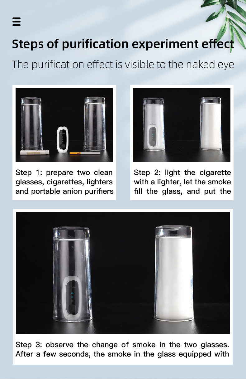 Mini Portable Wearable battery powered Air Purifier Necklace ionizer Negative Virus