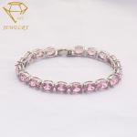 Oval Crystal Diamond Women's Bracelets 6.7 Inches AAA Cubic Zirconia