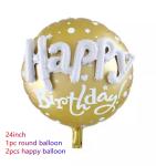 Happy Birthday Party Scene Layout Aluminum Foil Balloon Floating 24inch