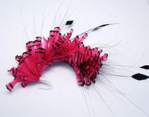 China Chicken Feather Mounts Pheasant Flower Feather Headband Dyed Pattern wholesale