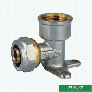 China Female Wall Plated Threaded Elbow Fittings Compression Brass Fittings Screw Fittings For Pex Aluminum Pex Pipe wholesale